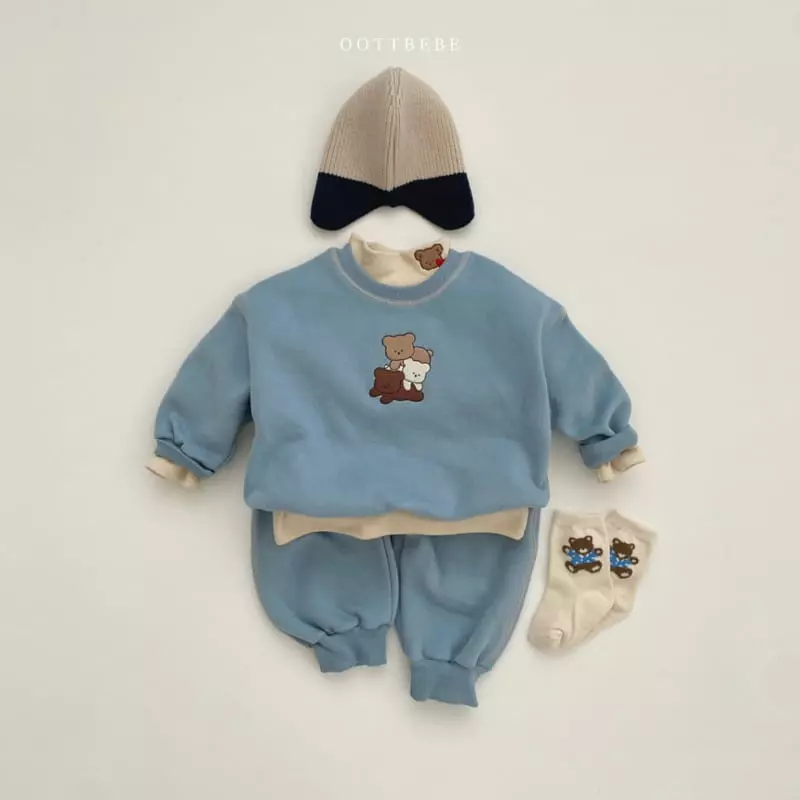 Oott Bebe - Korean Children Fashion - #discoveringself - Pastry Bear Top Bottom Set - 3