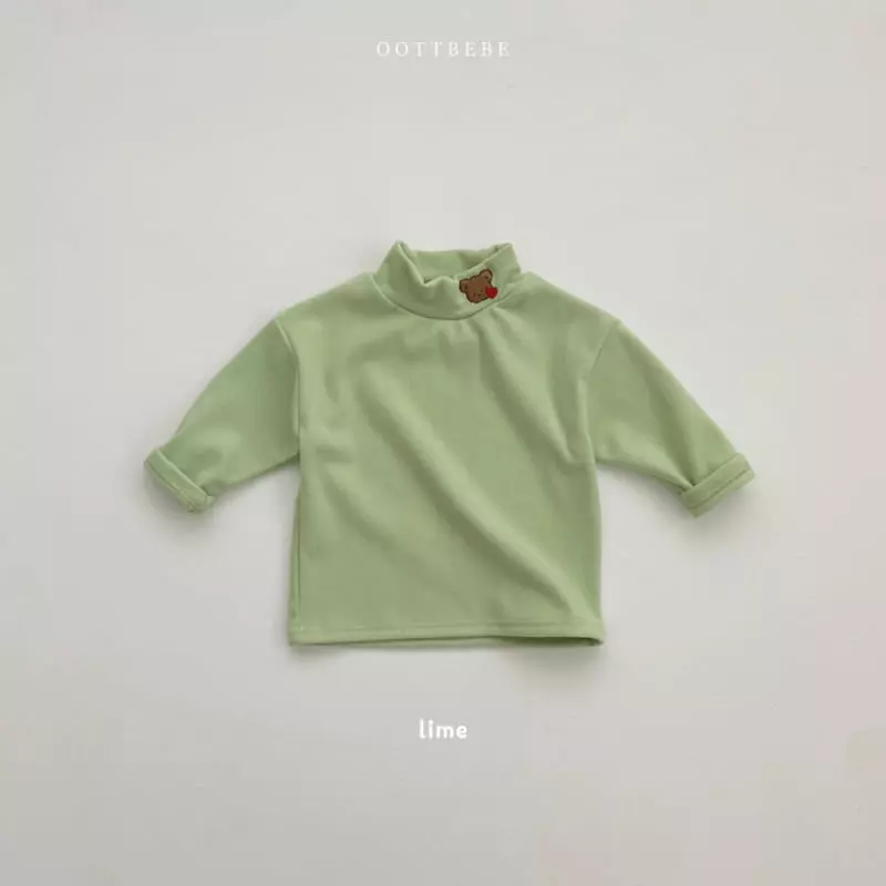 Oott Bebe - Korean Children Fashion - #fashionkids - Hear Bear Turtleneck Tee - 11