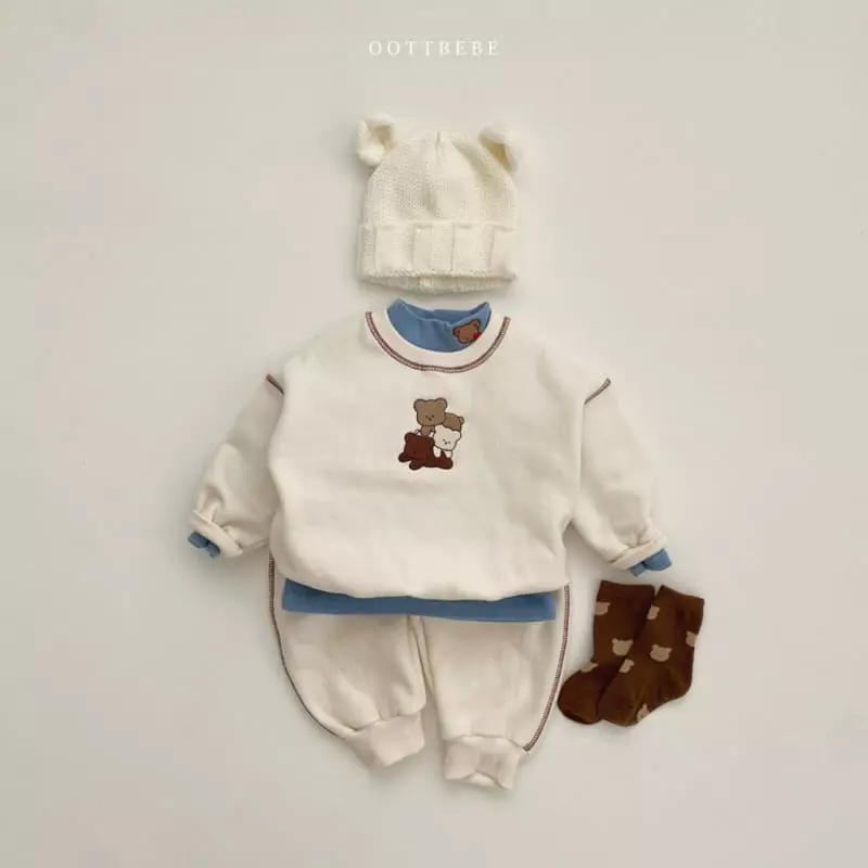 Oott Bebe - Korean Children Fashion - #discoveringself - Pastry Bear Top Bottom Set - 4