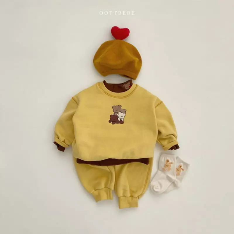 Oott Bebe - Korean Children Fashion - #kidsshorts - Pastry Bear Top Bottom Set - 5