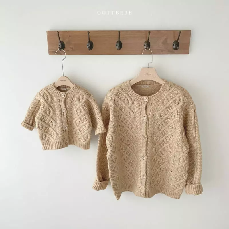 Oott Bebe - Korean Children Fashion - #kidsstore - Fisher Man Cardigan with mom - 4