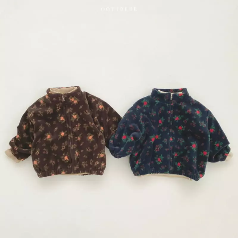 Oott Bebe - Korean Children Fashion - #magicofchildhood - Flower Fleec Zip-up - 5