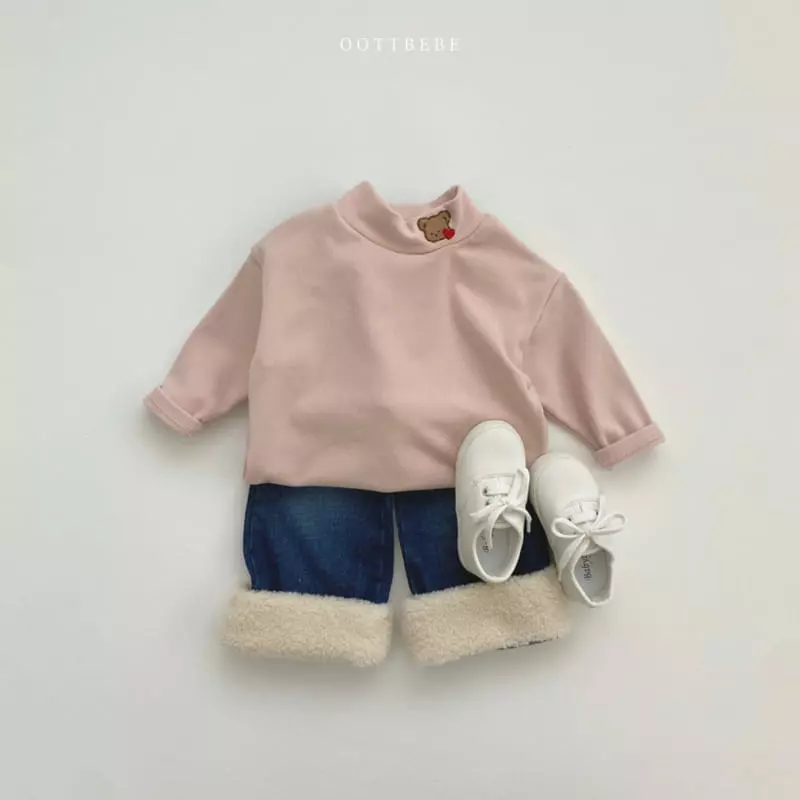 Oott Bebe - Korean Children Fashion - #magicofchildhood - Hear Bear Turtleneck Tee - 3