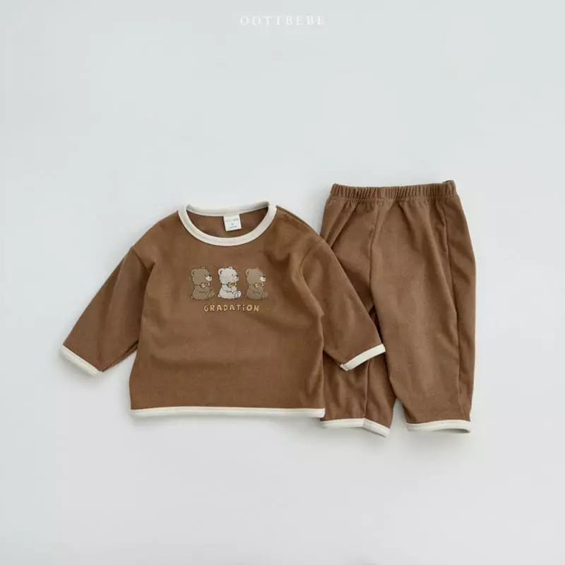 Oott Bebe - Korean Children Fashion - #magicofchildhood - Tone Tone Bear Top Bottom Set - 8
