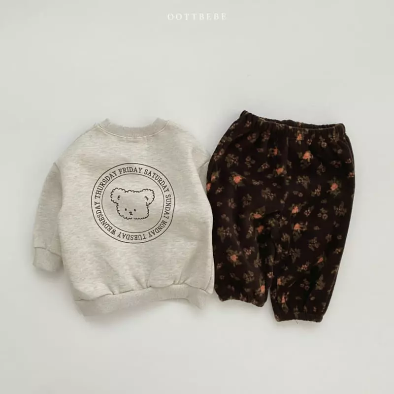 Oott Bebe - Korean Children Fashion - #minifashionista - Flower Fleece Pants - 5