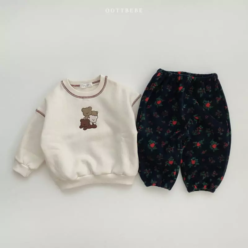 Oott Bebe - Korean Children Fashion - #prettylittlegirls - Flower Fleece Pants - 6
