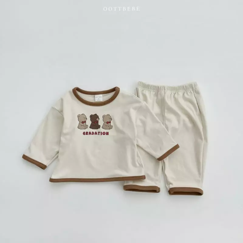 Oott Bebe - Korean Children Fashion - #prettylittlegirls - Tone Tone Bear Top Bottom Set - 10