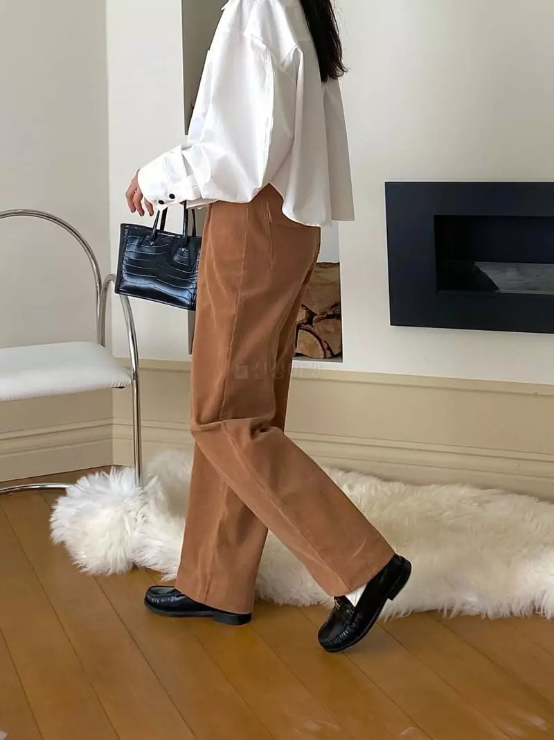 Ouppt - Korean Women Fashion - #momslook - Pocket Rib Pants