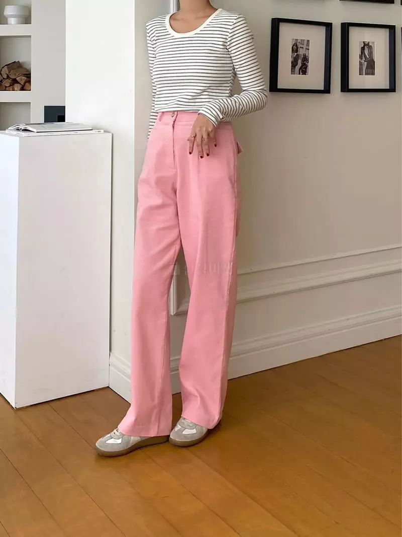 Ouppt - Korean Women Fashion - #momslook - Pocket Rib Pants - 7