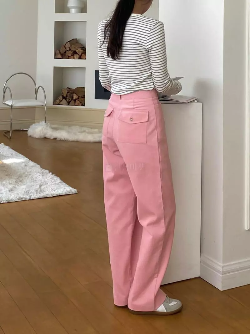 Ouppt - Korean Women Fashion - #momslook - Pocket Rib Pants - 9