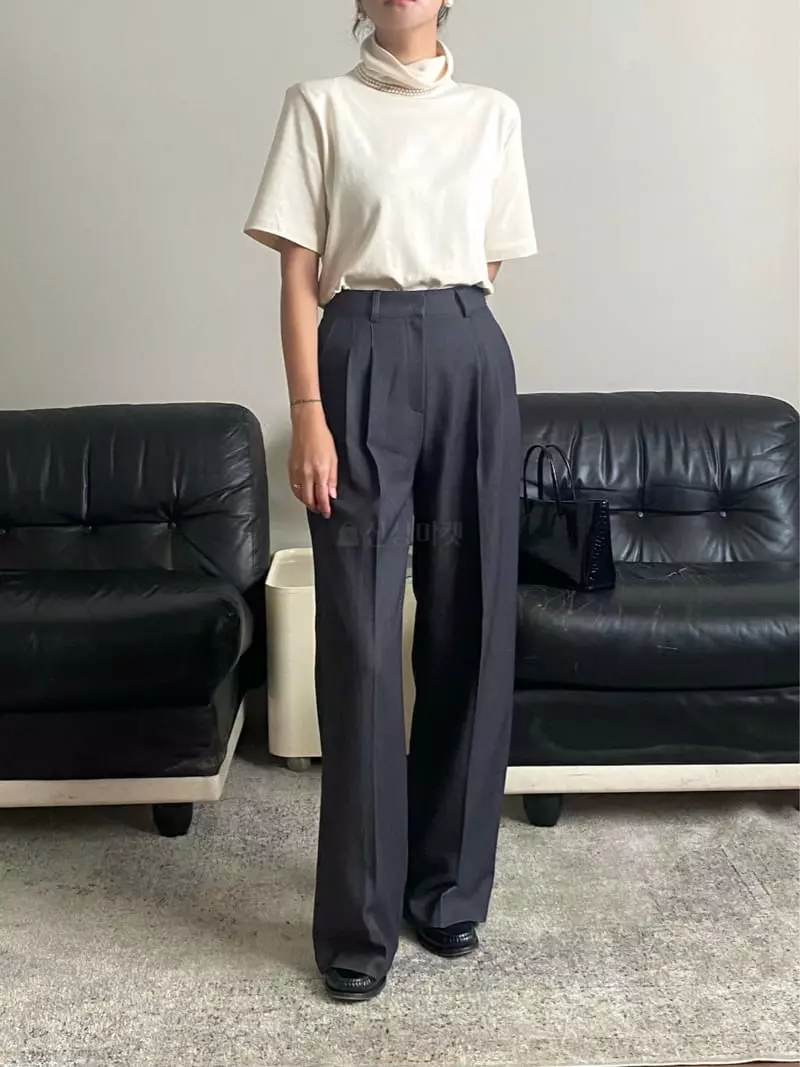 Ouppt - Korean Women Fashion - #momslook - Two Tuck Pants