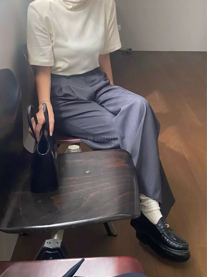 Ouppt - Korean Women Fashion - #momslook - Two Tuck Pants - 3
