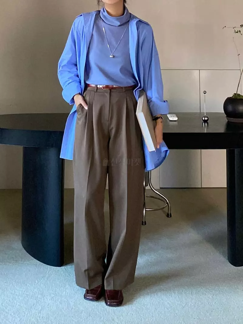 Ouppt - Korean Women Fashion - #momslook - Two Tuck Pants - 6