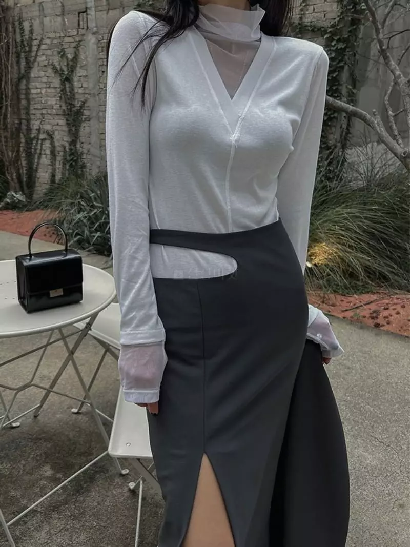 Ouppt - Korean Women Fashion - #momslook - Bale Tee - 8