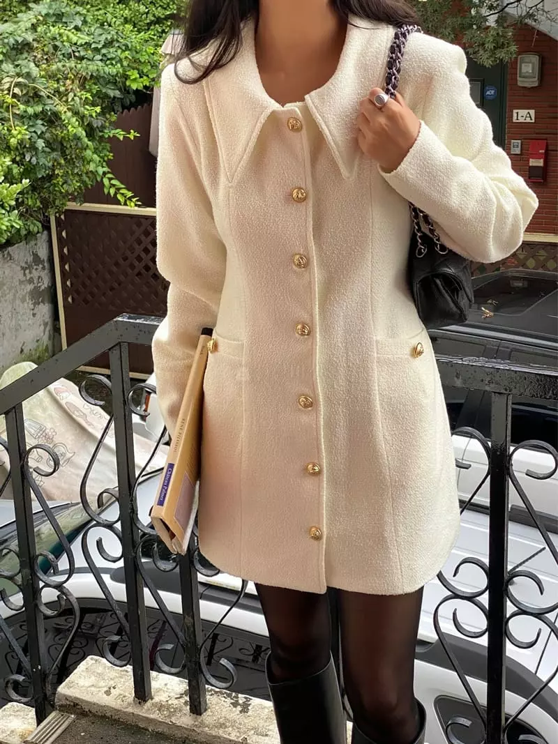 Ouppt - Korean Women Fashion - #momslook - Merdi Twid One-piece - 2