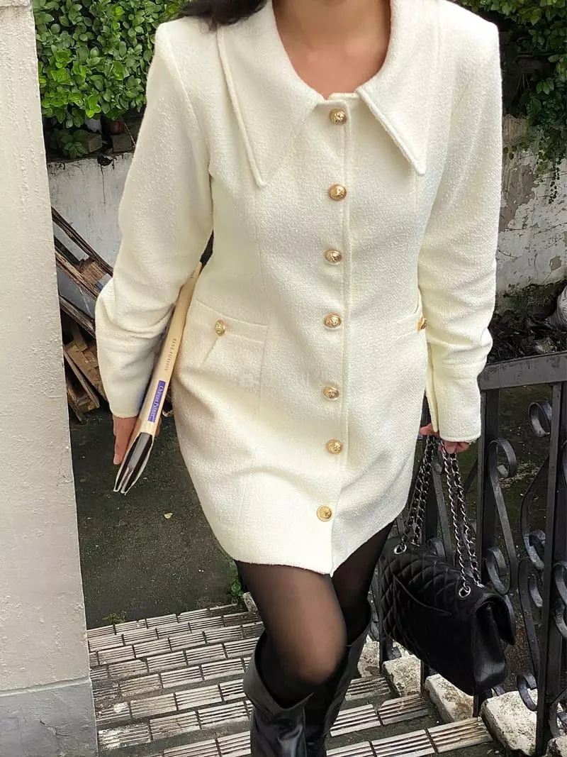 Ouppt - Korean Women Fashion - #momslook - Merdi Twid One-piece - 6