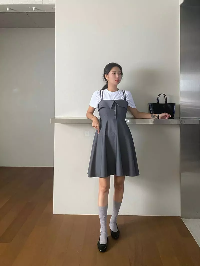 Ouppt - Korean Women Fashion - #romanticstyle - Bustier One-piece