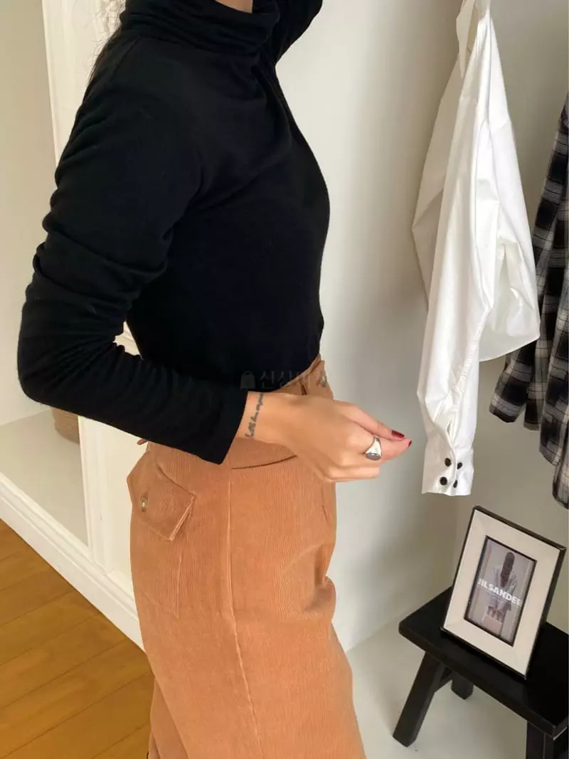 Ouppt - Korean Women Fashion - #shopsmall - Cash Turtleneck Tee - 8