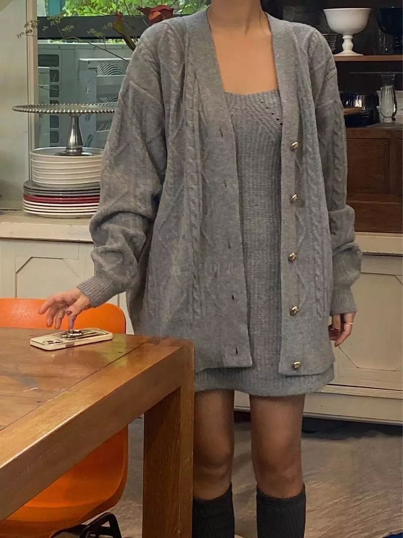Ouppt - Korean Women Fashion - #thatsdarling - Cock Cardigan - 10