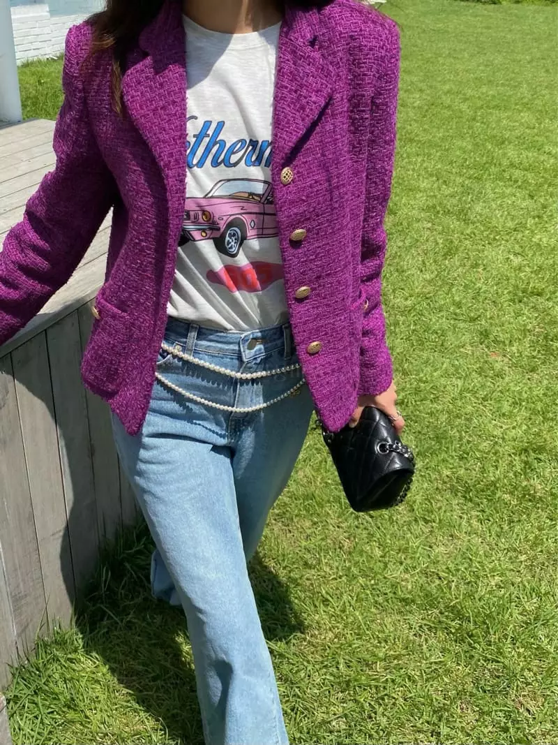 Ouppt - Korean Women Fashion - #thelittlethings - Anna Twid Jacket - 8