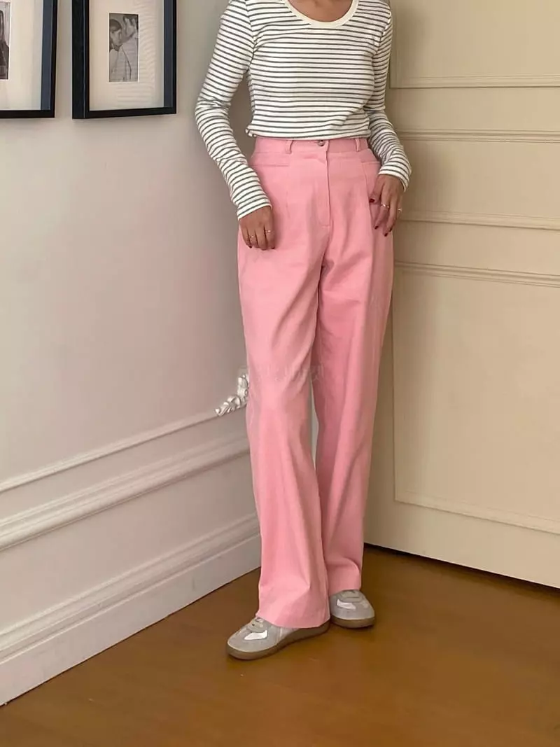Ouppt - Korean Women Fashion - #vintageinspired - Pocket Rib Pants - 11