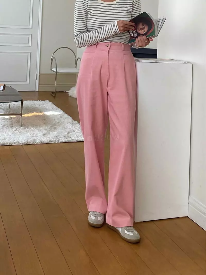 Ouppt - Korean Women Fashion - #womensfashion - Pocket Rib Pants - 10