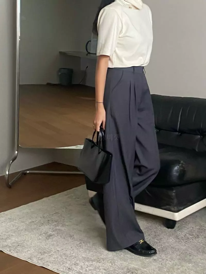 Ouppt - Korean Women Fashion - #womensfashion - Two Tuck Pants - 2