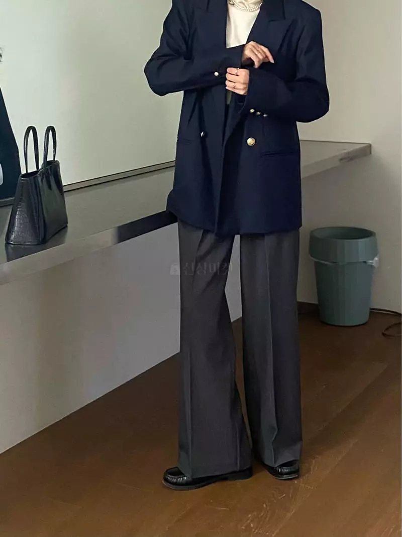 Ouppt - Korean Women Fashion - #momslook - Two Tuck Pants - 4