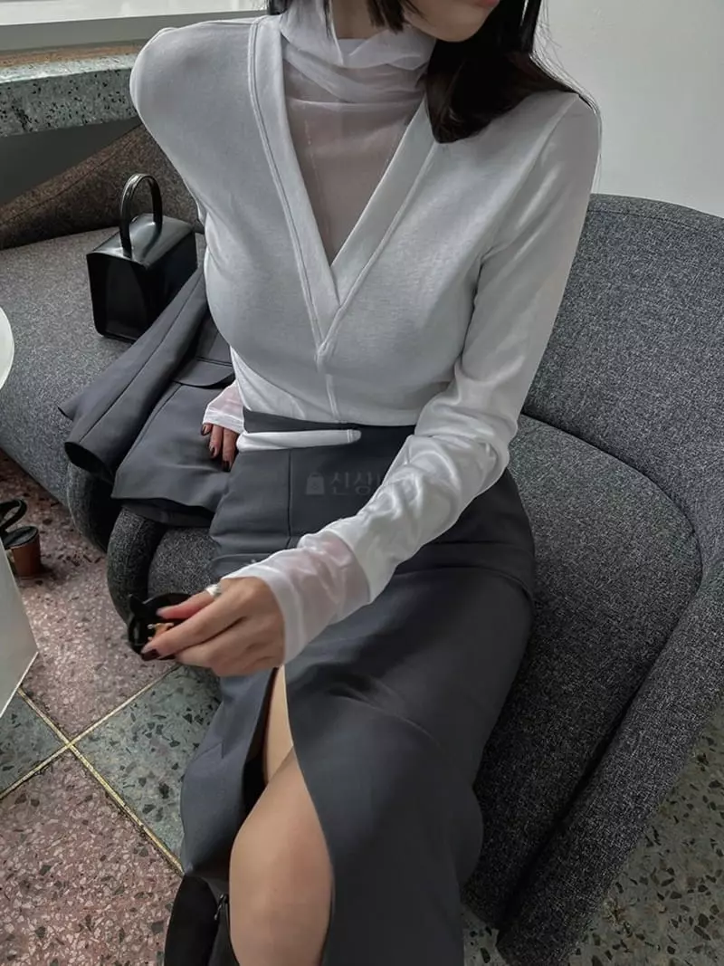 Ouppt - Korean Women Fashion - #womensfashion - Bale Tee - 5