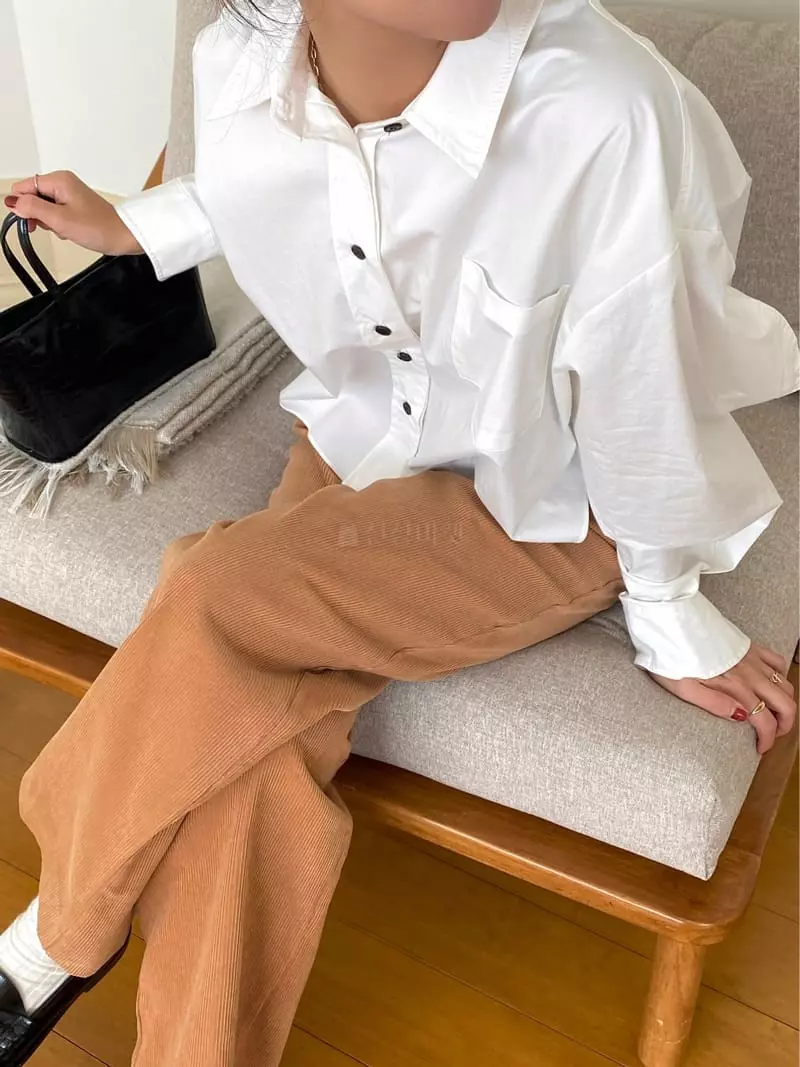Ouppt - Korean Women Fashion - #momslook - Wave Shirt - 4