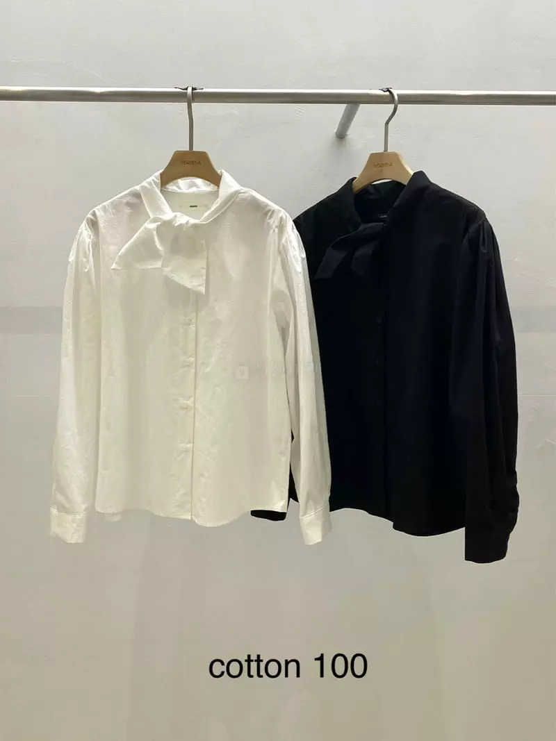 Ouppt - Korean Women Fashion - #womensfashion - Ribbon Tie Blouse - 6