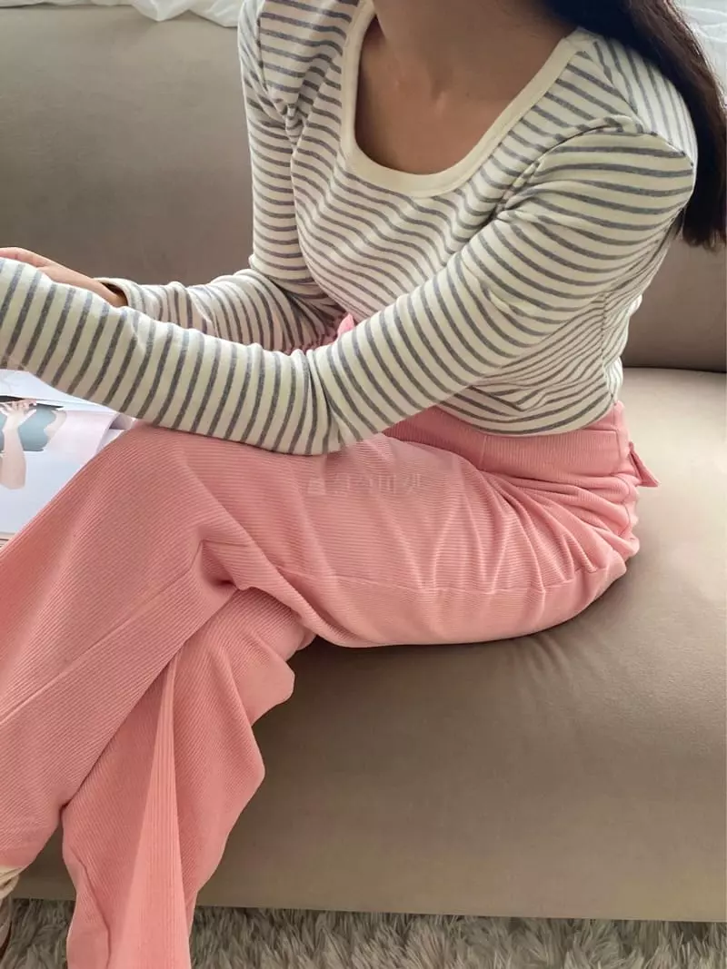 Ouppt - Korean Women Fashion - #womensfashion - Stripes Tee