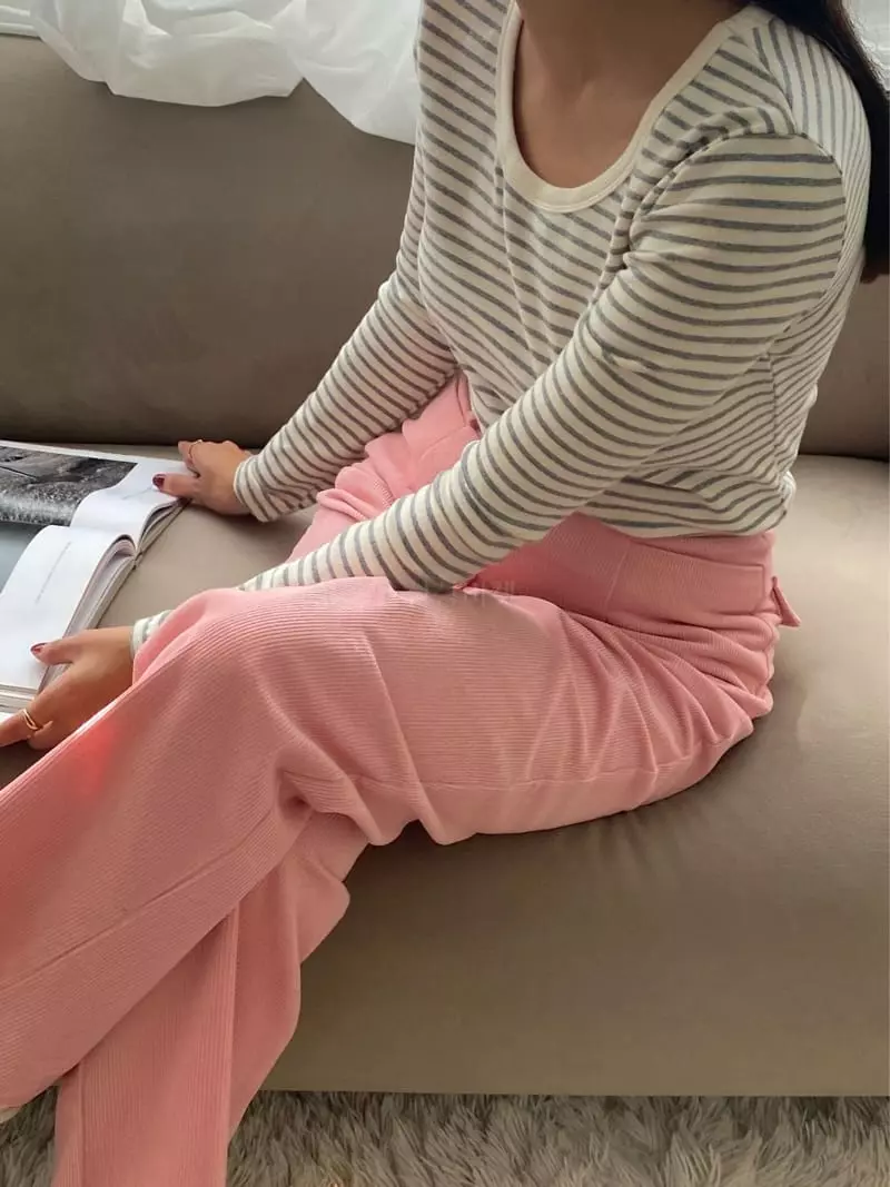 Ouppt - Korean Women Fashion - #womensfashion - Stripes Tee - 3