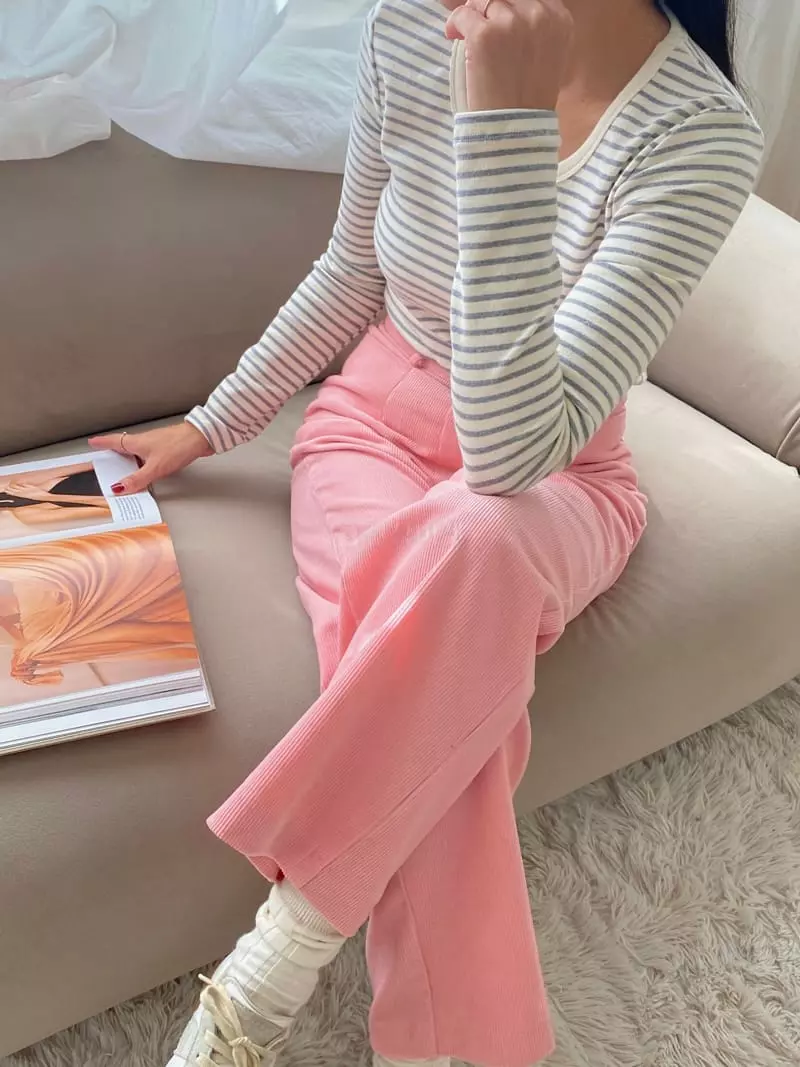 Ouppt - Korean Women Fashion - #womensfashion - Stripes Tee - 5