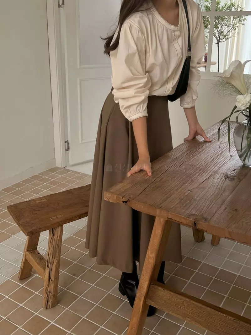 Outrene - Korean Women Fashion - #momslook - Two Tuck Skirt - 5