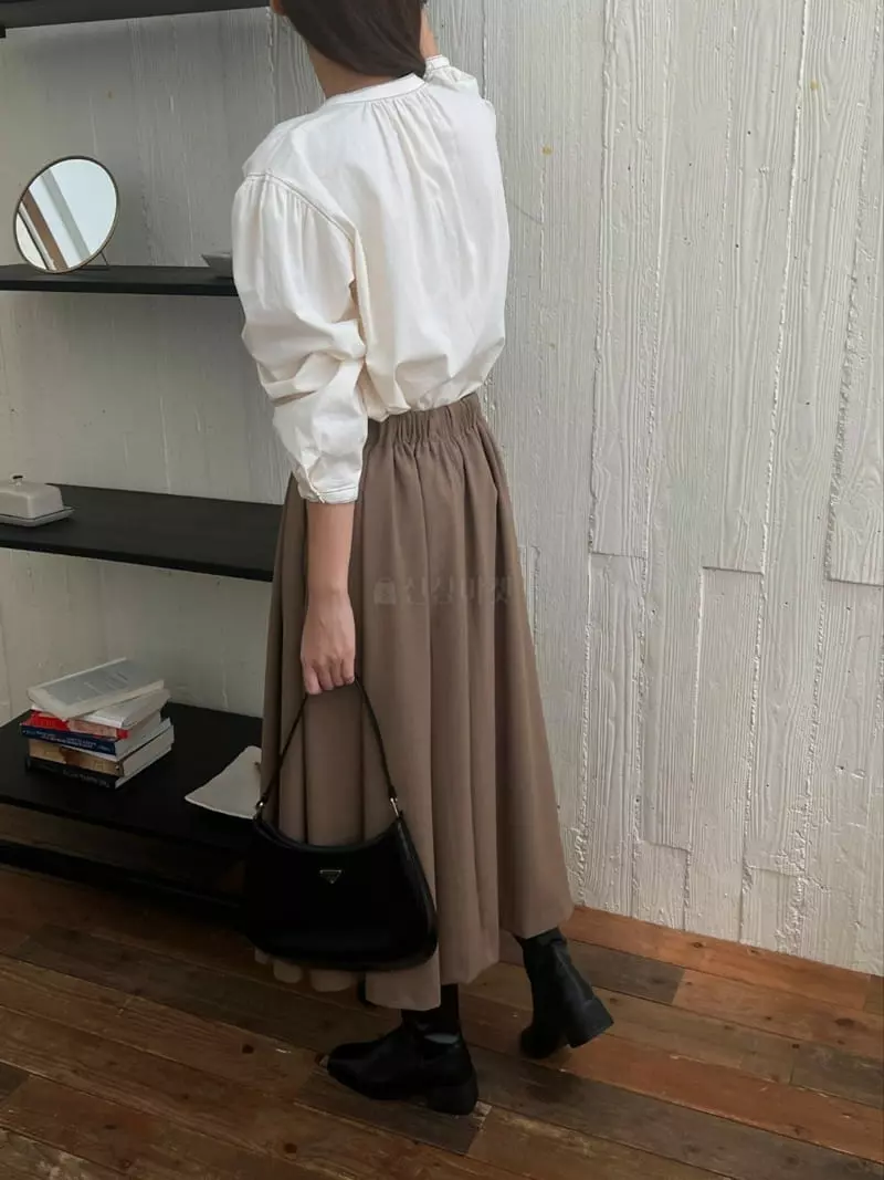 Outrene - Korean Women Fashion - #momslook - Two Tuck Skirt - 7