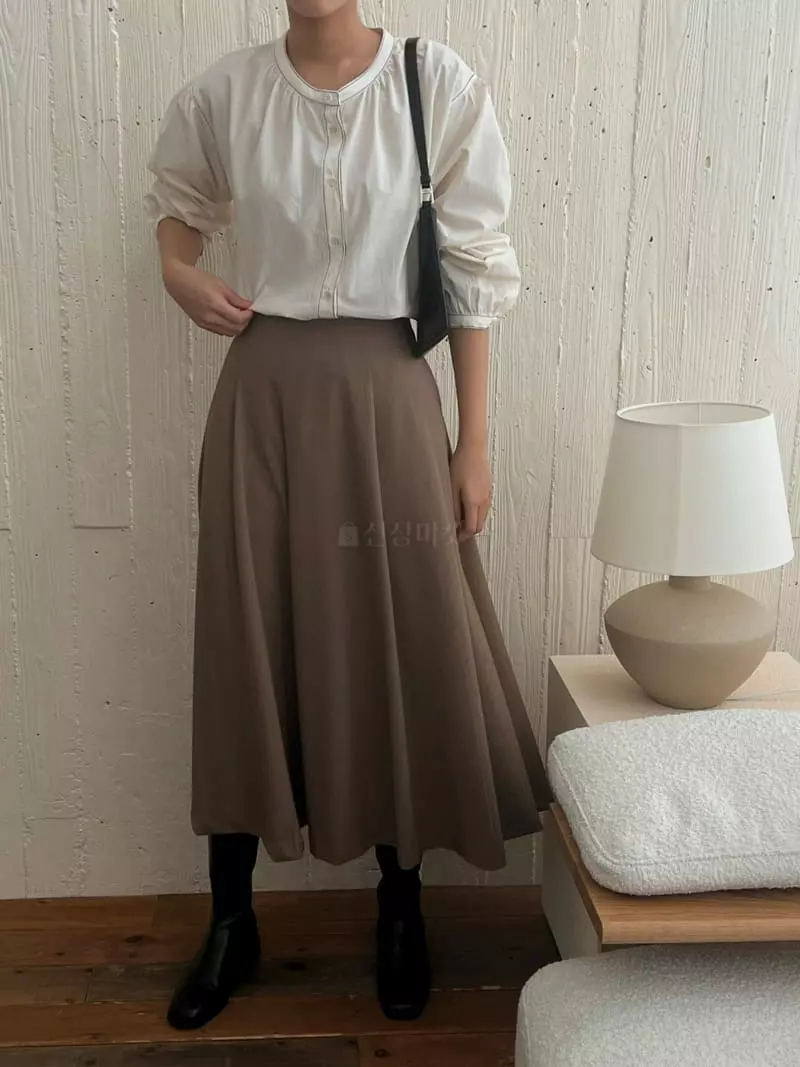 Outrene - Korean Women Fashion - #momslook - Two Tuck Skirt - 8
