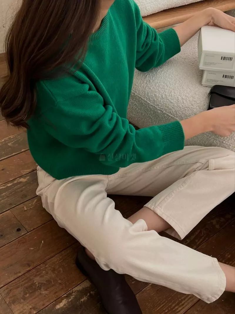 Outrene - Korean Women Fashion - #momslook - Crong Knit Tee