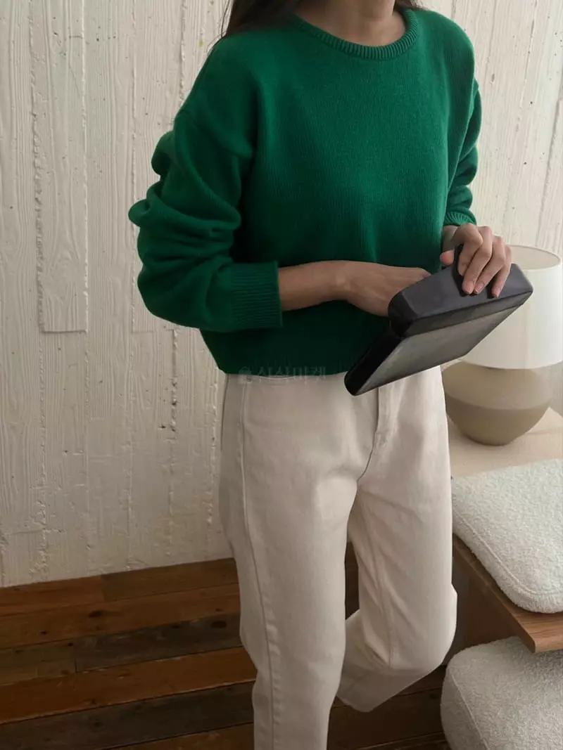 Outrene - Korean Women Fashion - #momslook - Crong Knit Tee - 5