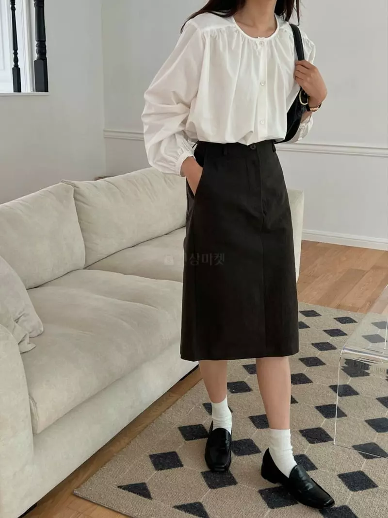 Outrene - Korean Women Fashion - #womensfashion - Cotton Shirring Blouse - 4
