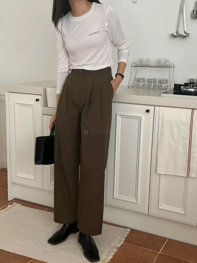 Outrene - Korean Women Fashion - #momslook - Woodie Wide Pants - 12