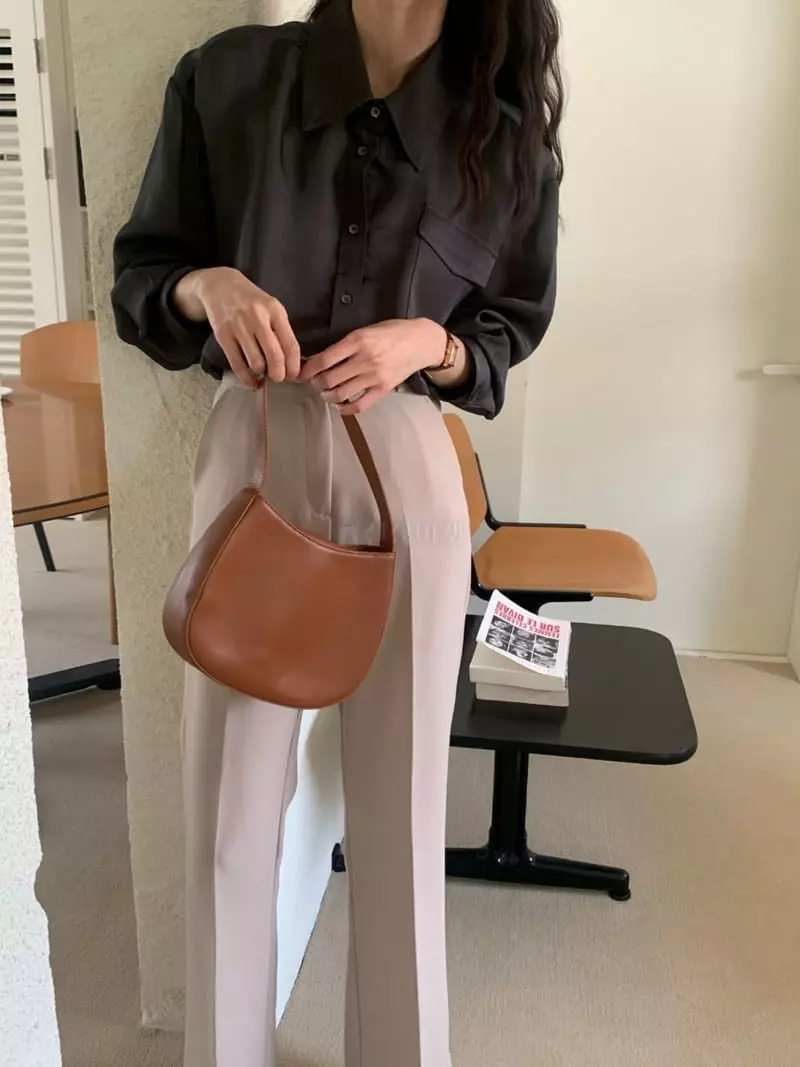 Outrene - Korean Women Fashion - #momslook - Silk Pocket Blouse - 6