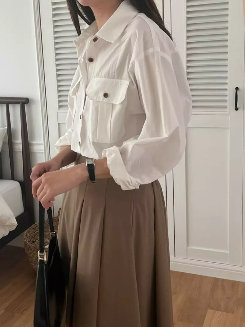 Outrene - Korean Women Fashion - #momslook - Box Pocket Shirt - 7