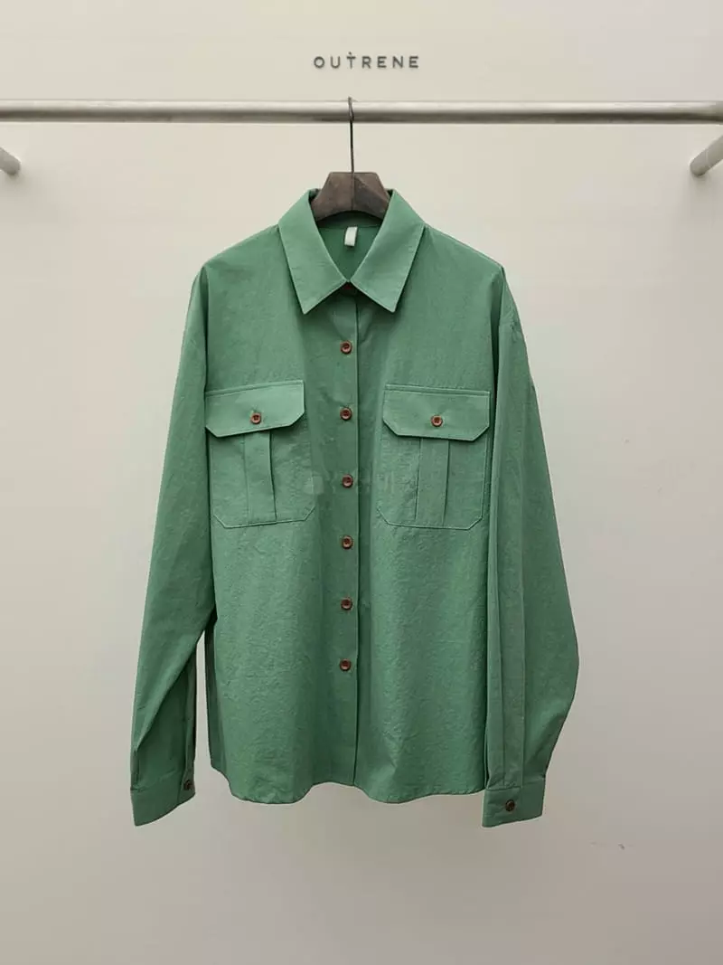 Outrene - Korean Women Fashion - #momslook - Box Pocket Shirt - 9
