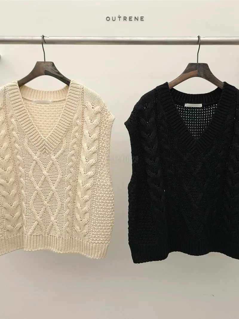 Outrene - Korean Women Fashion - #momslook - Twist Vest - 8