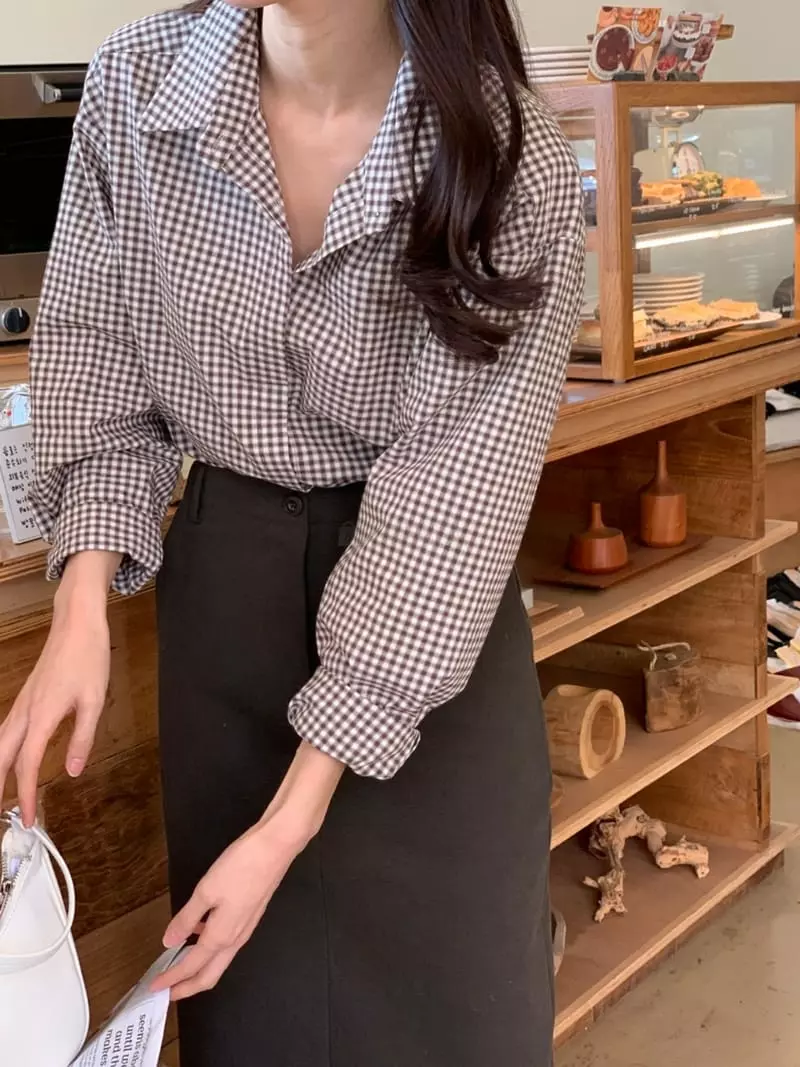 Outrene - Korean Women Fashion - #momslook - Gobang Shirt - 5