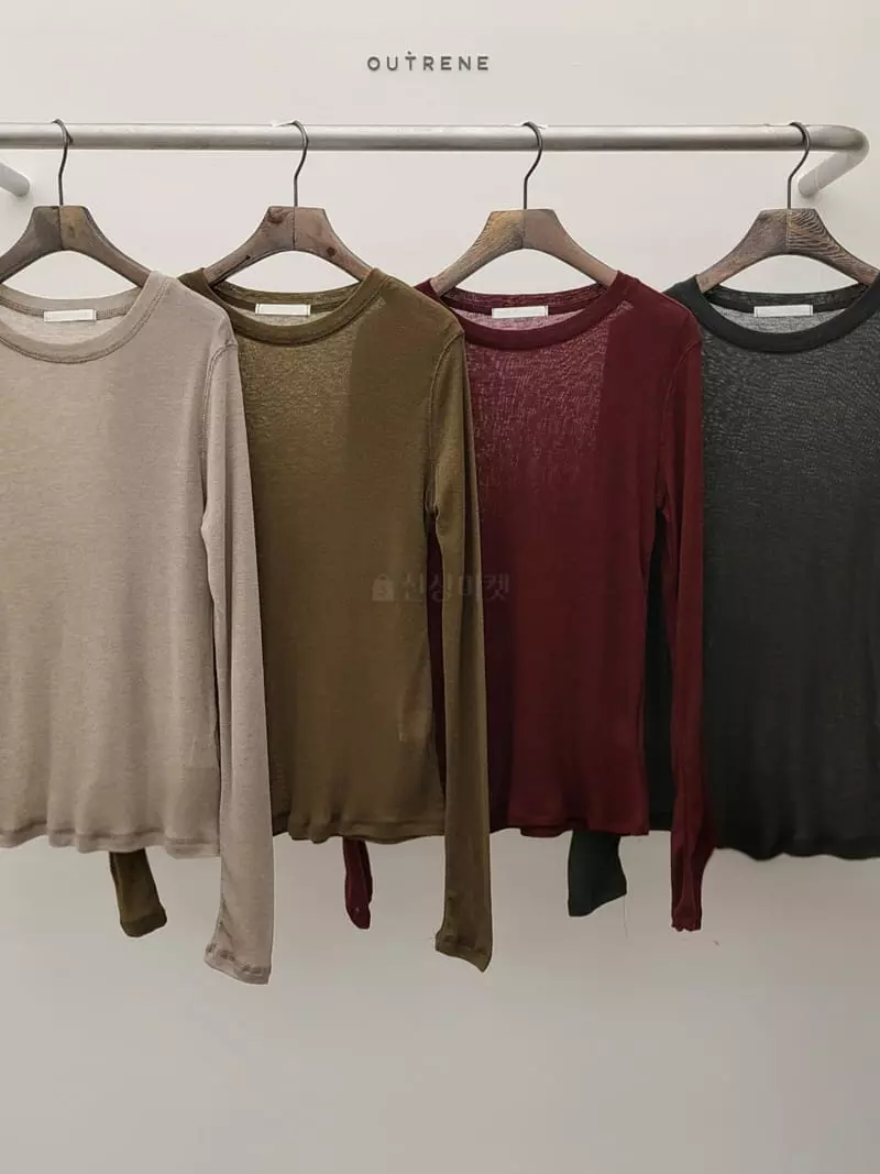 Outrene - Korean Women Fashion - #romanticstyle - Cover Stitch Tee - 11