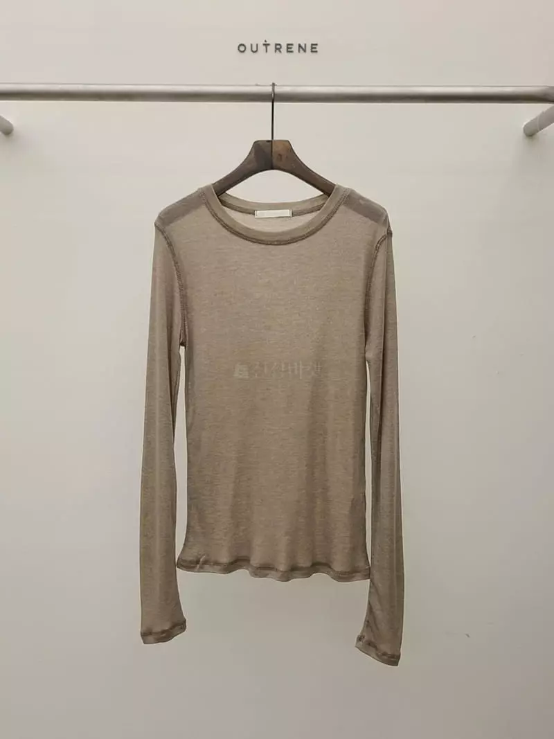 Outrene - Korean Women Fashion - #shopsmall - Cover Stitch Tee - 12
