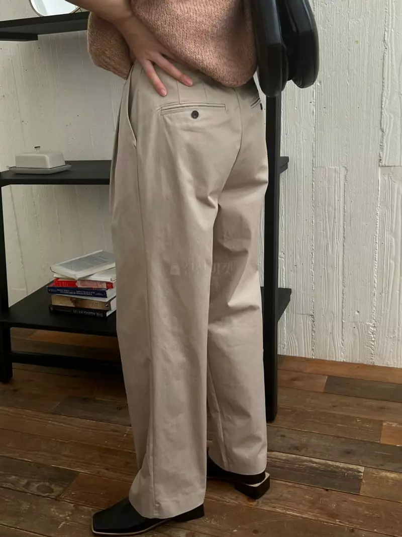 Outrene - Korean Women Fashion - #vintageinspired - Woodie Wide Pants - 2