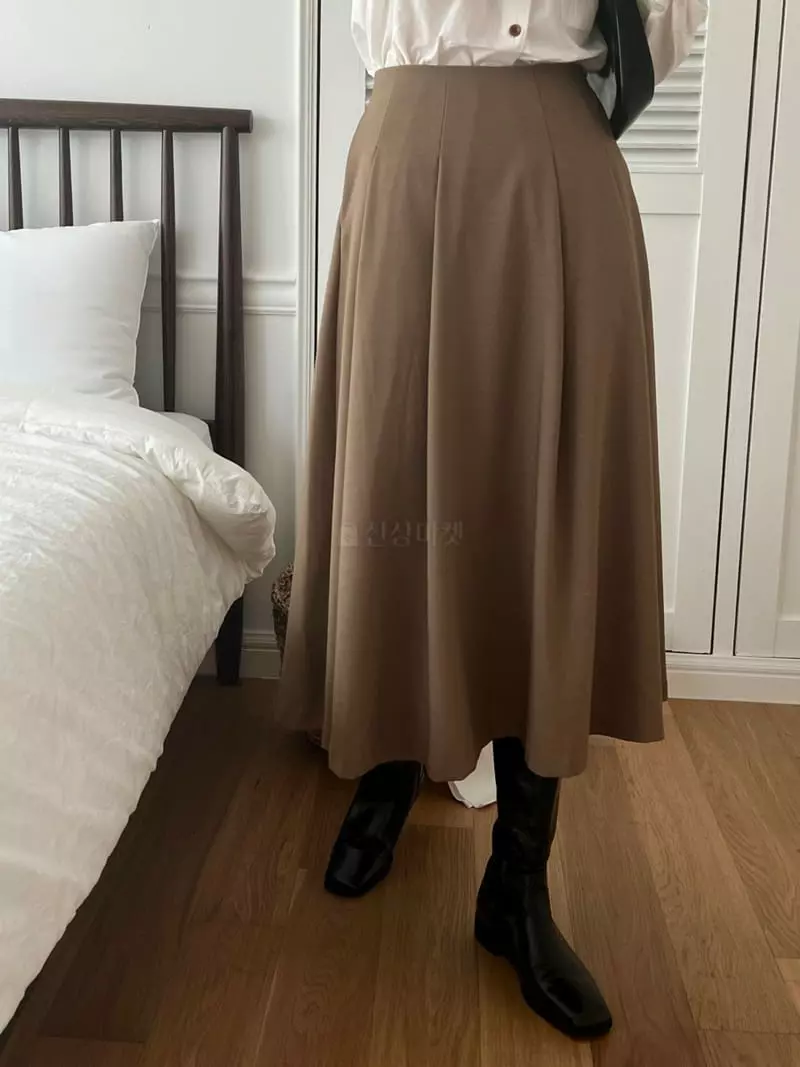 Outrene - Korean Women Fashion - #vintagekidsstyle - Two Tuck Skirt - 12